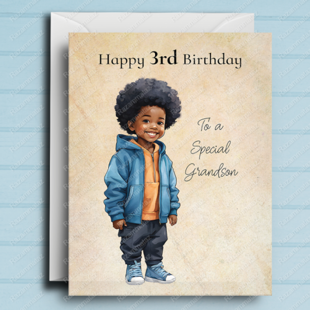 Black Boy Birthday Card L